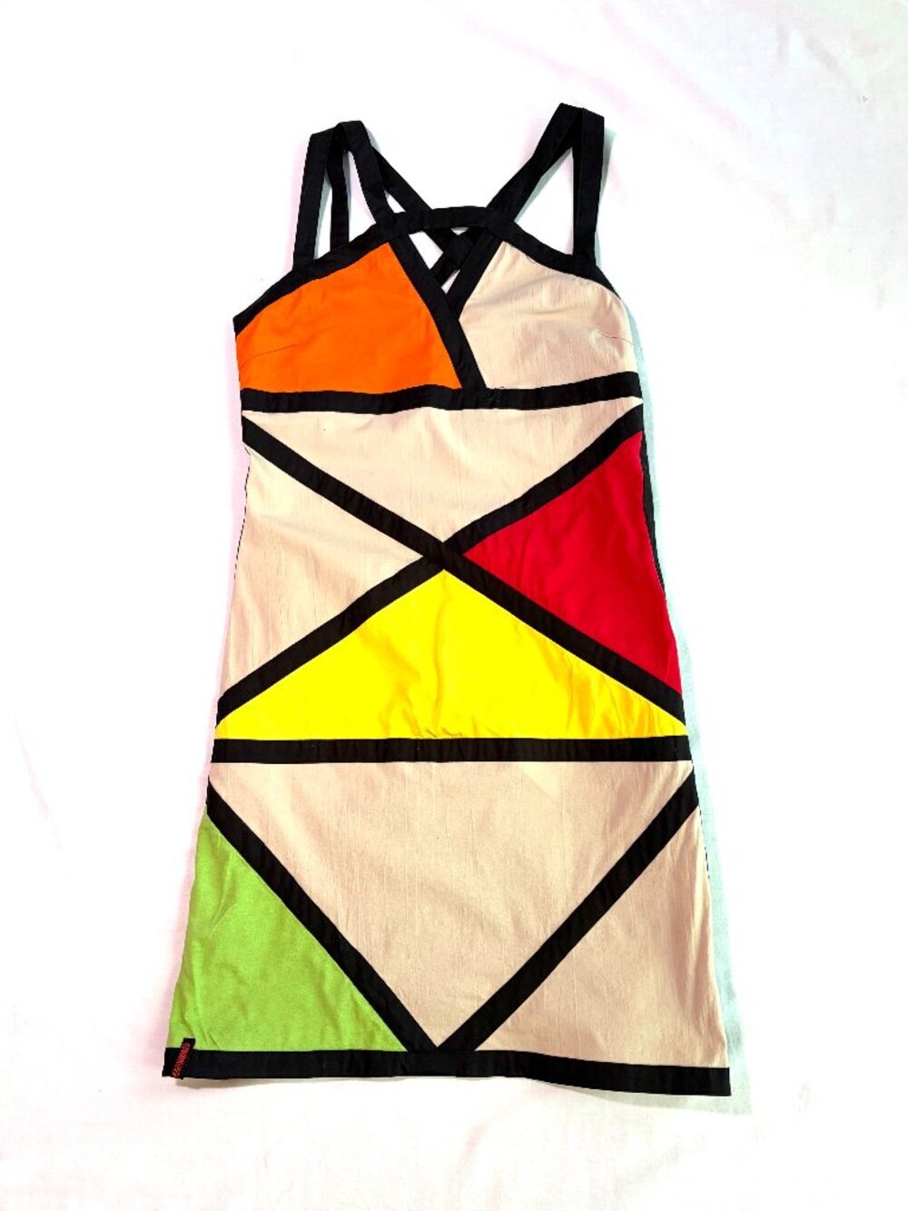 Pygmees mini dress L colorblock stretch - Picture 2 of 9
